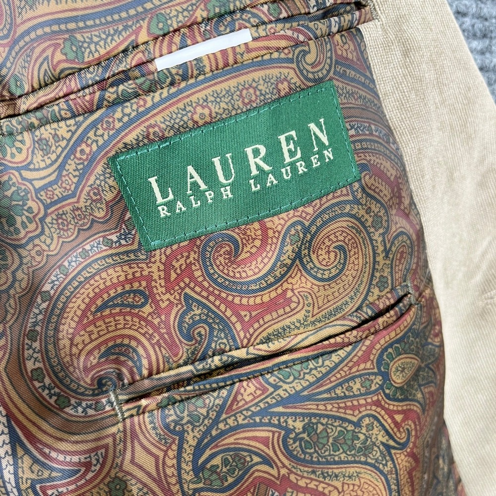 Vintage Lauren Ralph‎ Lauren Corduroy Blazer Men 50R Paisley Lined Tailored Y2K - Picture 2 of 16